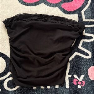 SHEIN Black Lace Trim Tube Top